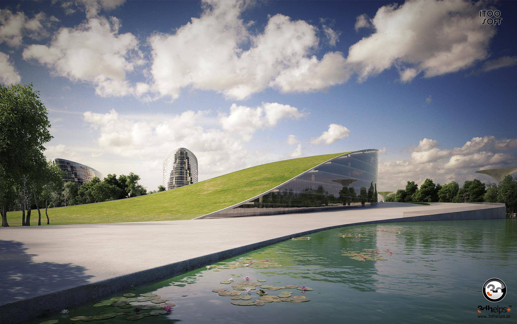 Aerial render of the Astana Green Quarter masterplan